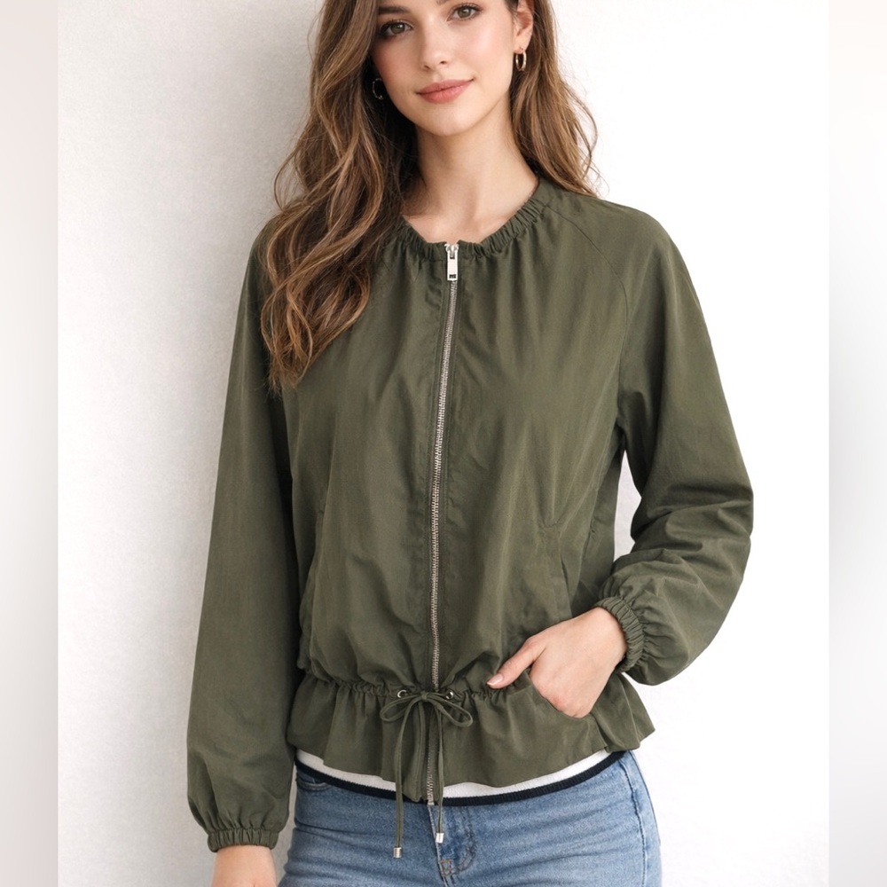 Zara Basic Outerwear Olive Green Jacket Size S - image 1